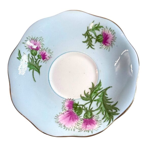 Vintage Foley Teacup and Saucer Glengarry Thistle Pattern Bone China England - Picture 11 of 14
